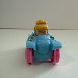 Fisher Price Little People Disney Princess Wheelies Cinderella Car Blue Pink